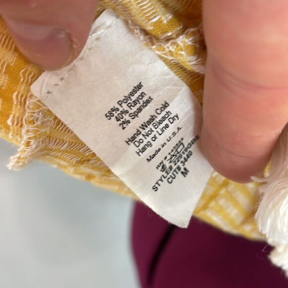 W5 Summer Yellow Top Made in USA M - Picture 7 of 9